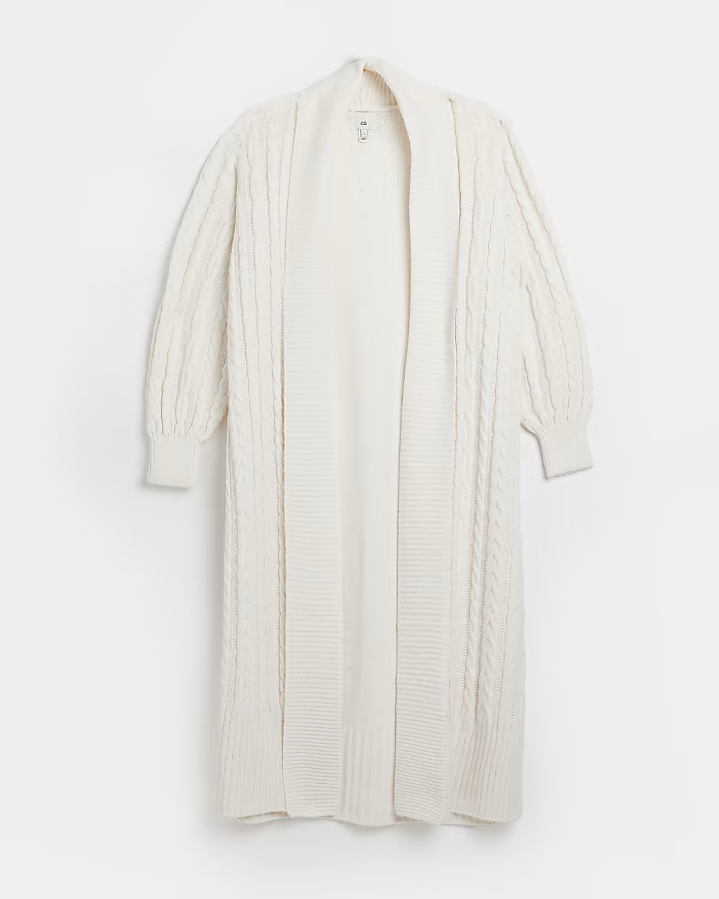 Cream cable knit longline cardigan | River Island (UK & IE)
