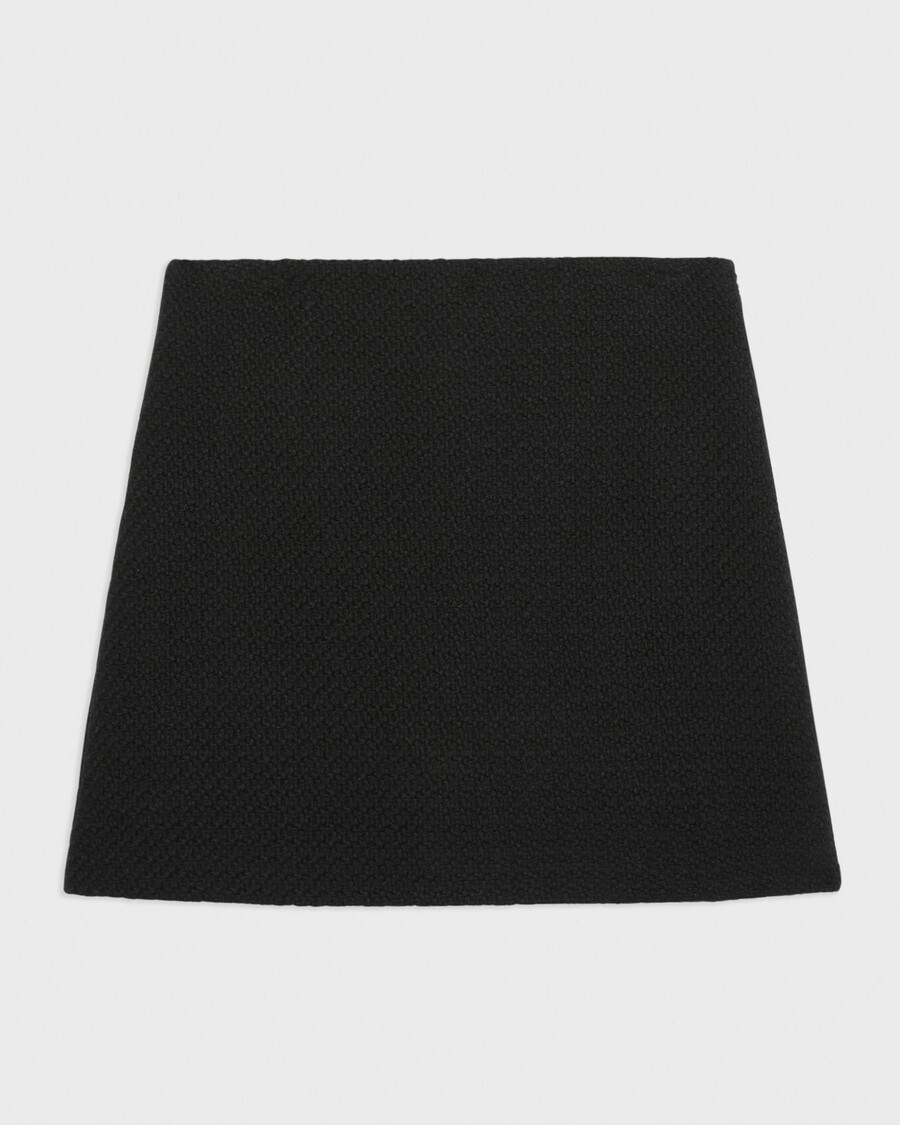 High-Waist Mini Skirt in Wool-Blend Tweed | Theory