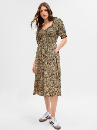 Puff Sleeve Midi Dress | Gap (US)