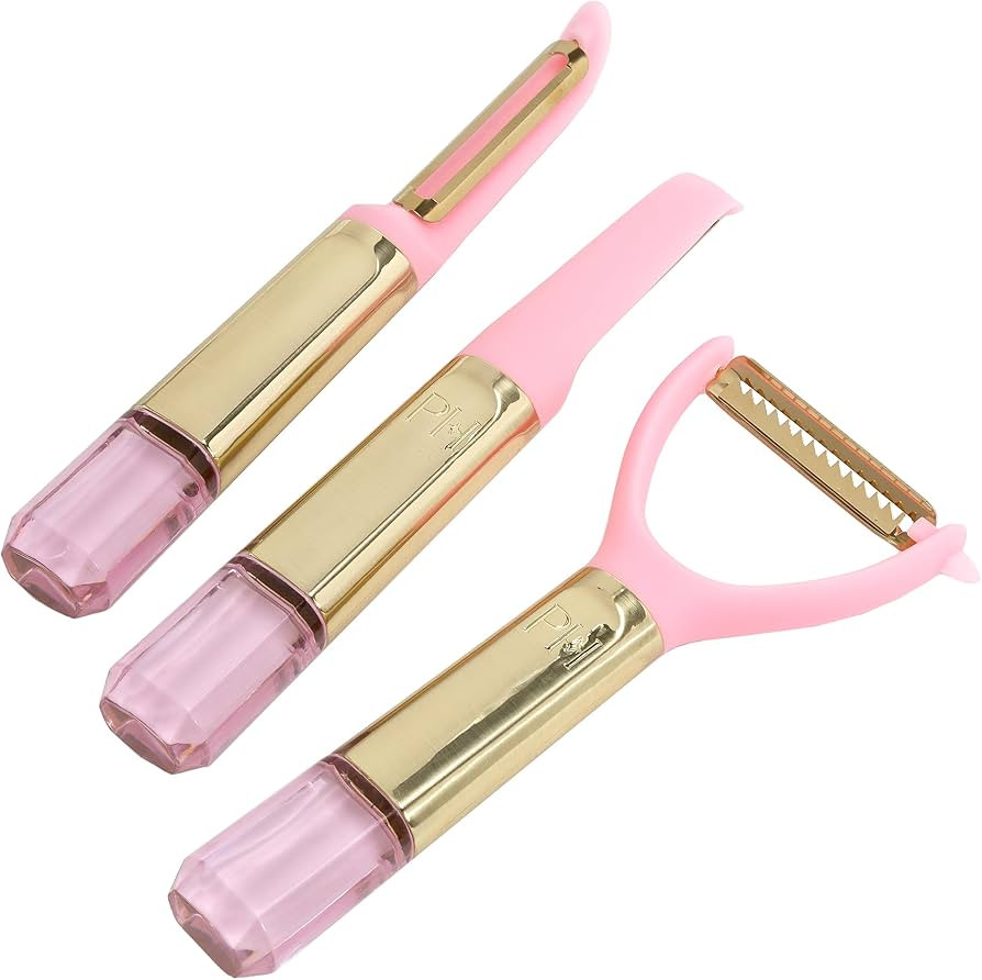 Paris Hilton 3 Piece Peeler Set with Pink Jewel Shaped Handle, Dishwasher Safe Kitchen Tools and ... | Amazon (US)