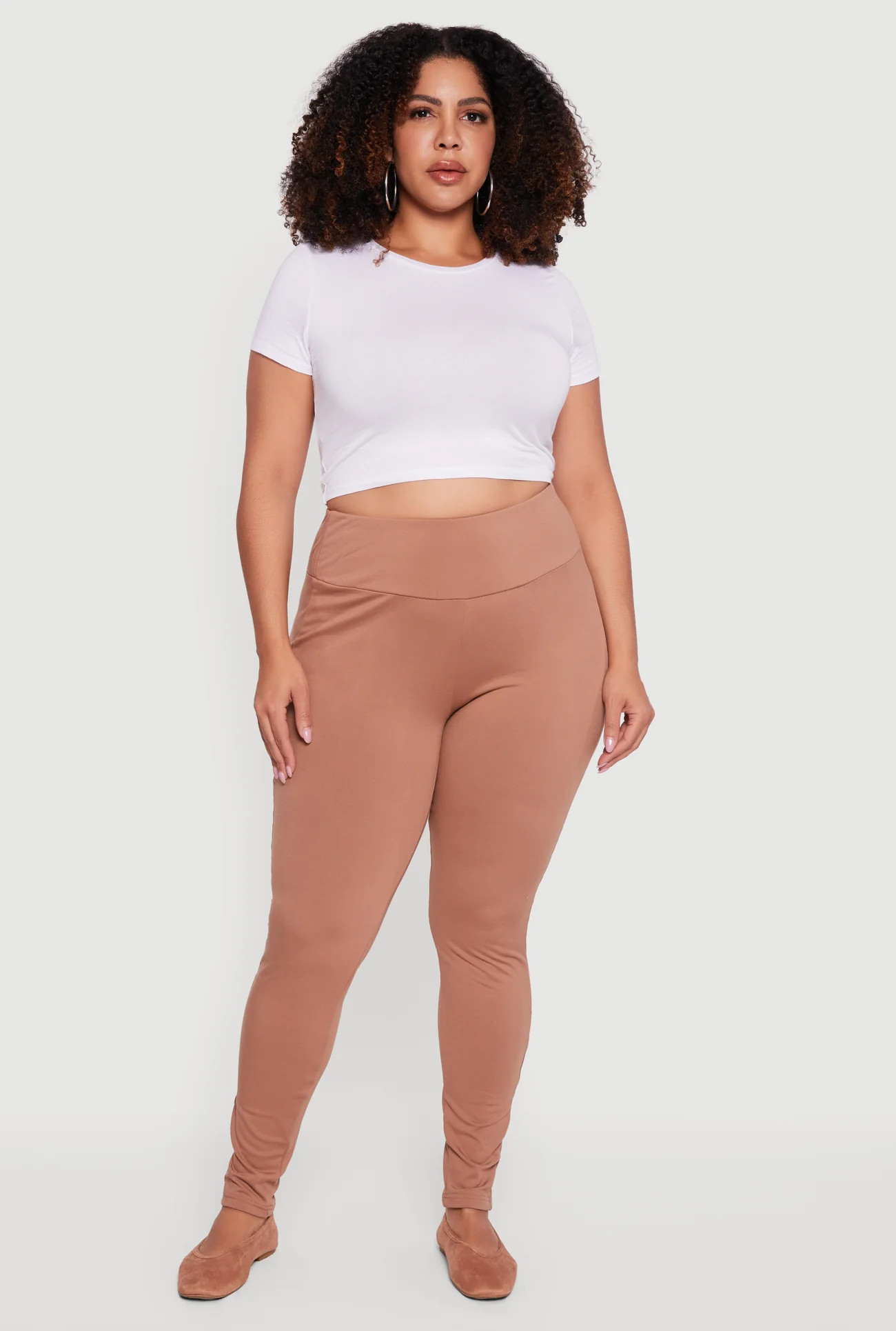 Plus Size Soft Knit High Waisted Leggings | Rainbow Shops
