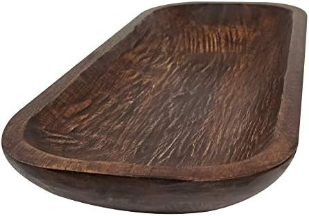 BNDPLUS Wooden Dough Bowl Antique Walnut Reddish Brown Vintage, Wood Long Dough Bowl Large, Woode... | Amazon (US)