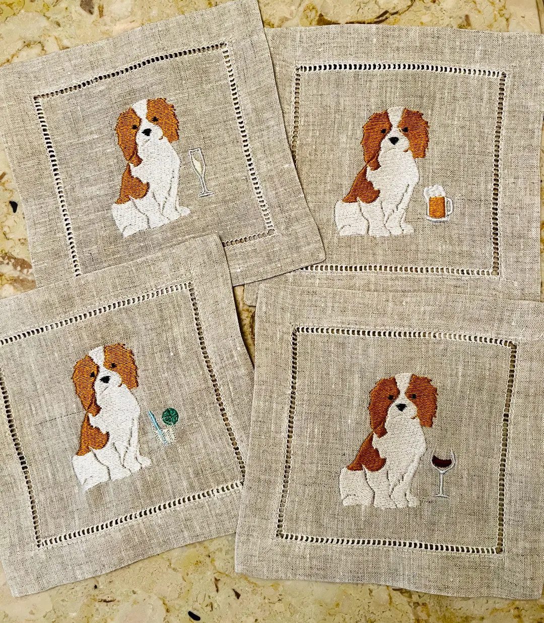 Tipsy Cavalier King Charles Cocktail Napkins - Etsy | Etsy (US)