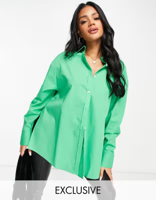 ASYOU branded oversized shirt in green | ASOS (Global)
