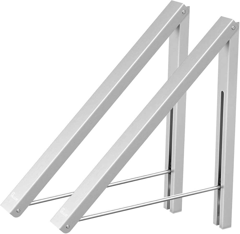 Wall Mounted Drying Rack Clothes Hanger Folding Wall Coat Racks Aluminum Home Storage Organiser S... | Amazon (US)