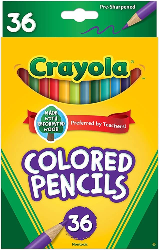 Crayola Colored Pencil Set, School Supplies, Assorted Colors, 36 Count, Long | Amazon (US)