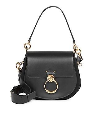 Chloé Women's Medium Tess Leather Saddle Bag - Black | Saks Fifth Avenue