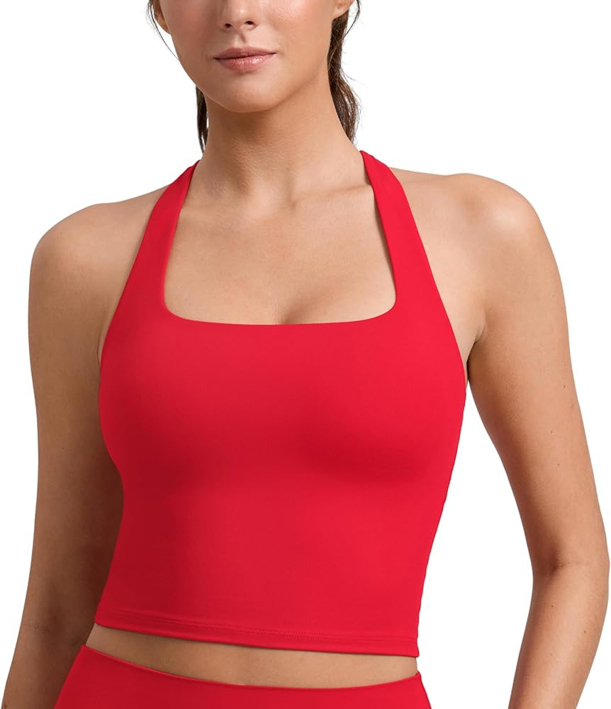 CRZ YOGA Butterlift Square Neck Crop Tank Tops for Women - Longline Racerback Sports Bras Yoga Ca... | Amazon (US)