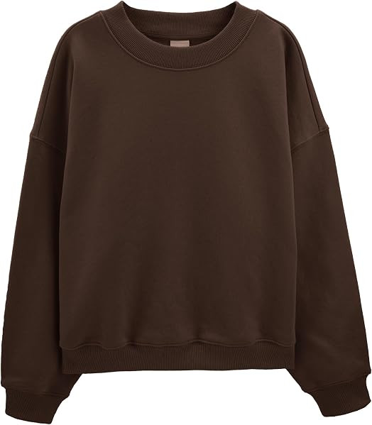 Stelle Women's 100% Cotton Oversized Sweatshirt Crewneck Pullover | Amazon (US)