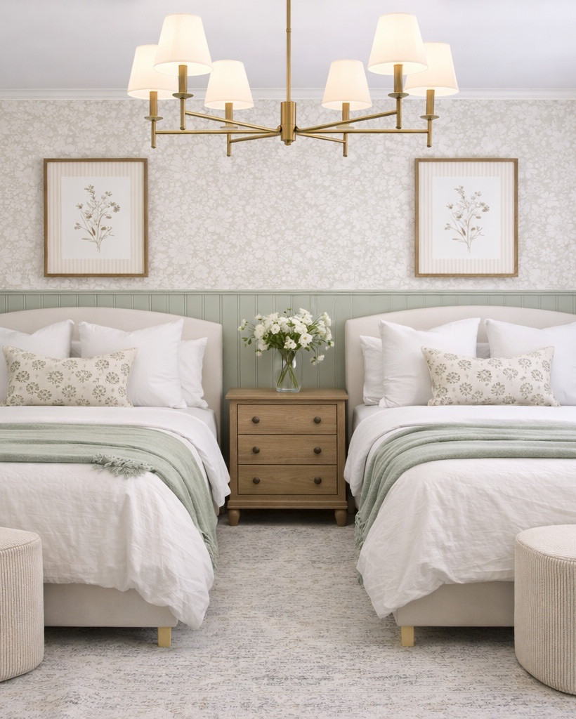 It’s all about layering:
• soft neutrals
• subtle pattern
• a touch of color

Sherwin-Williams – Clary Sage (SW 6178)
→ soft, muted sage with just enough warmth 

I’ve added lots of links so you can create this look in your home. 


Kids bedroom 
cottage style ￼
Interior design
Home decor
Shared bedroom ￼

#LTKHome