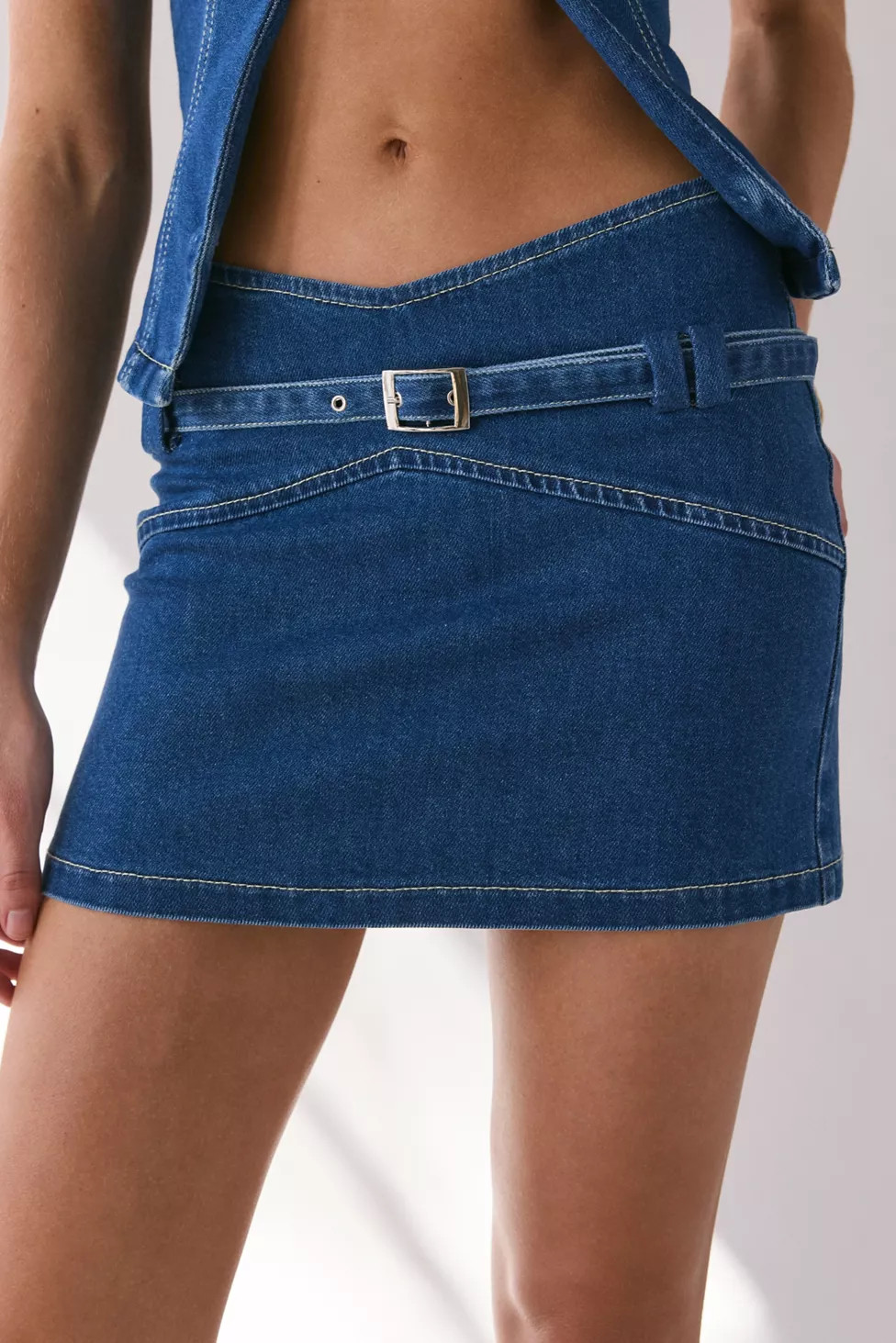 by.DYLN Renae Belted Denim Mini Skirt | Urban Outfitters (US and RoW)