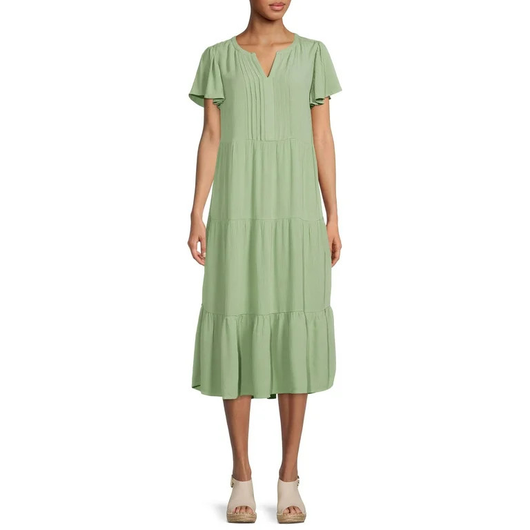 Beachlunchlounge Women's Short Sleeve Solid Dress | Walmart (US)