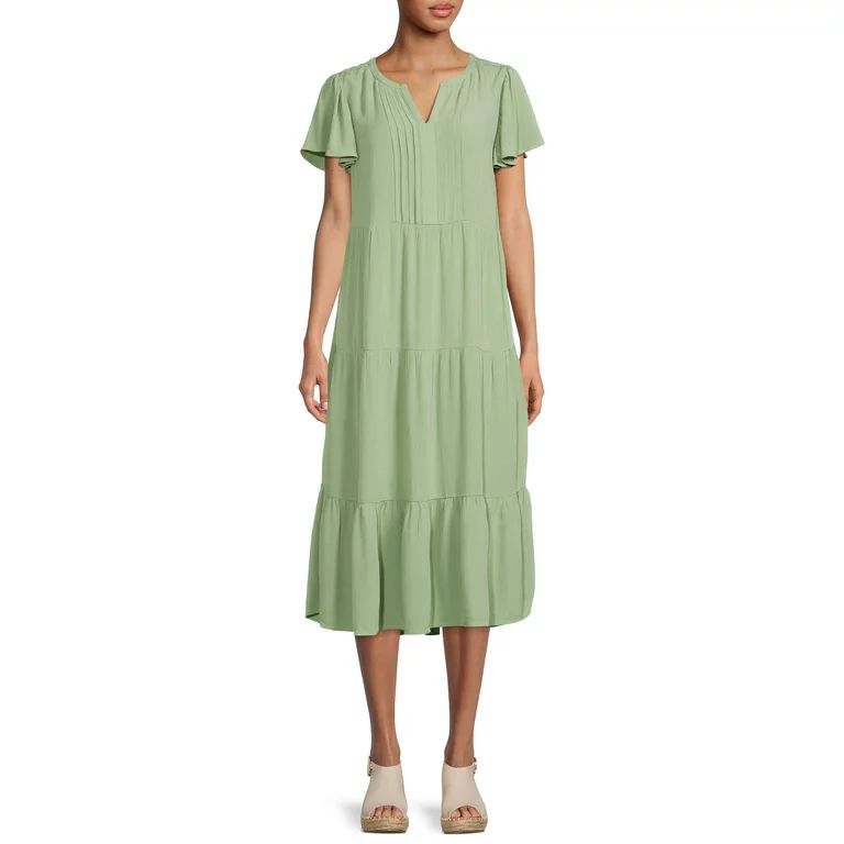 Beachlunchlounge Women's Short Sleeve Solid Dress | Walmart (US)