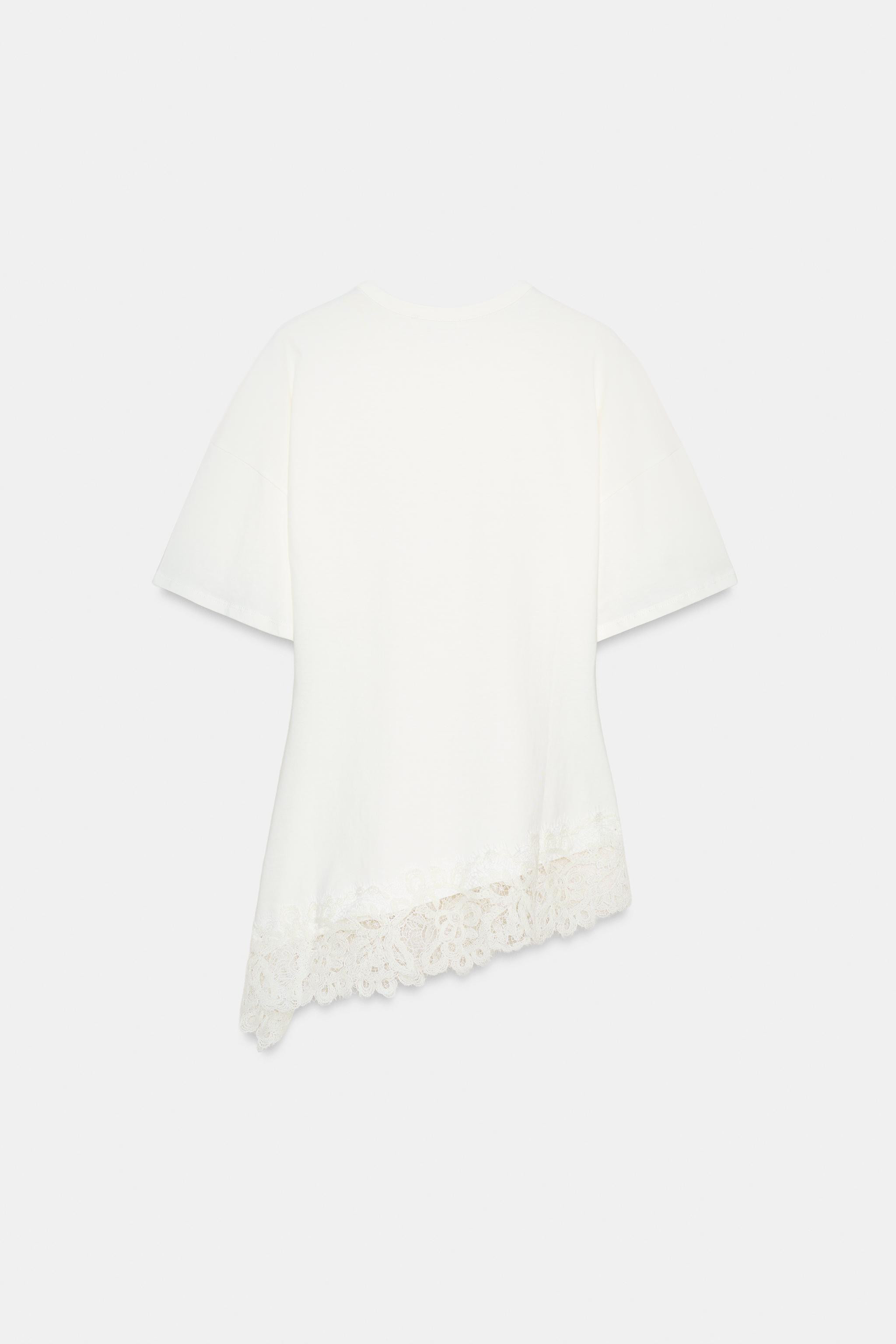 HEAVY COTTON LACE T-SHIRT | Zara UK