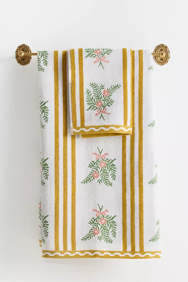 Tess Cotton Woven Floral Towel Collection | Anthropologie (US)