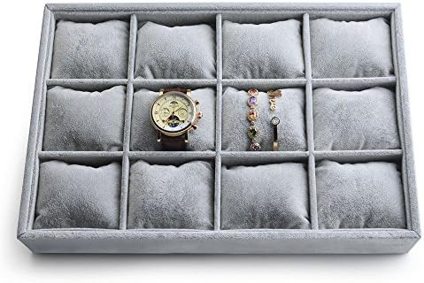 Oirlv Premium Velvet 12 Grid Watch Organizer Jewelry Tray Bracelet Bangle Watch Display Holder Ad... | Amazon (US)