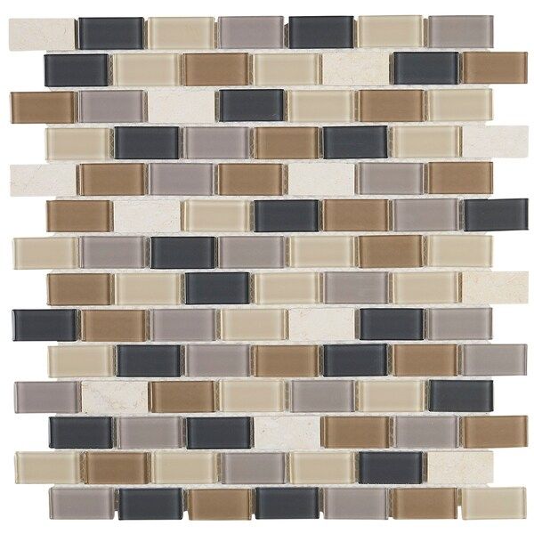Glass & Stone Mosaics 3/4x1 1/2-inch Brick-Joint Field Tile in Skyline - 12x13 | Bed Bath & Beyond