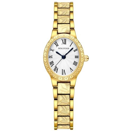 HOLSTOUR Gold Watches for Women with Vintage Bracelet Roman Dial Waterproo Adjustable Strap with Tools | Amazon (US)