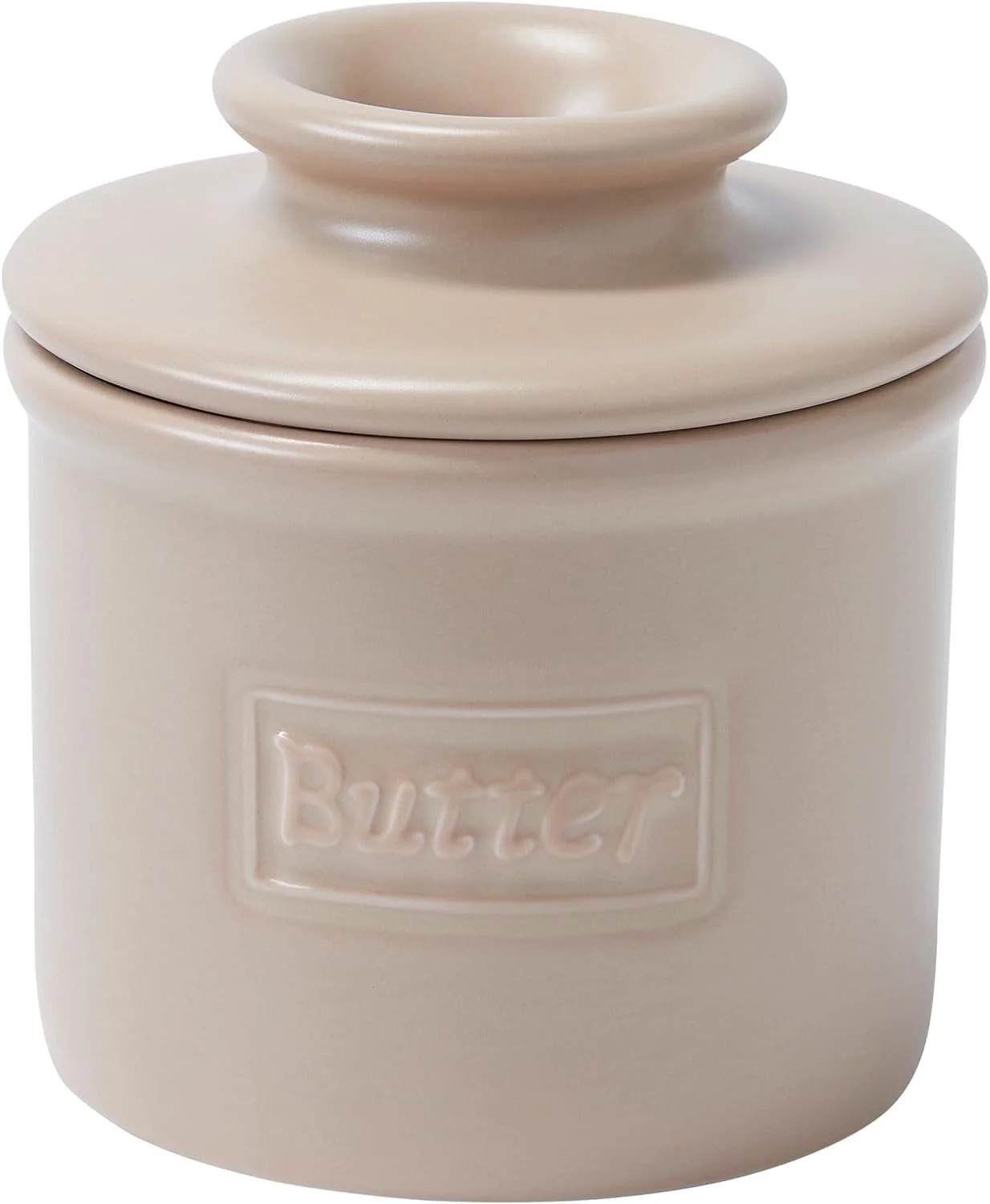 Butter Bell® Crock – Café Matte Beige Ceramic Butter Holder with Lid, Keeper for Spreadable B... | Walmart (US)