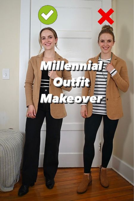 Millennial outfit makeover
25 short in jeans
XS regular in blazer (could size up for more relaxed fit 

#LTKSeasonal #LTKworkwear #LTKsalealert