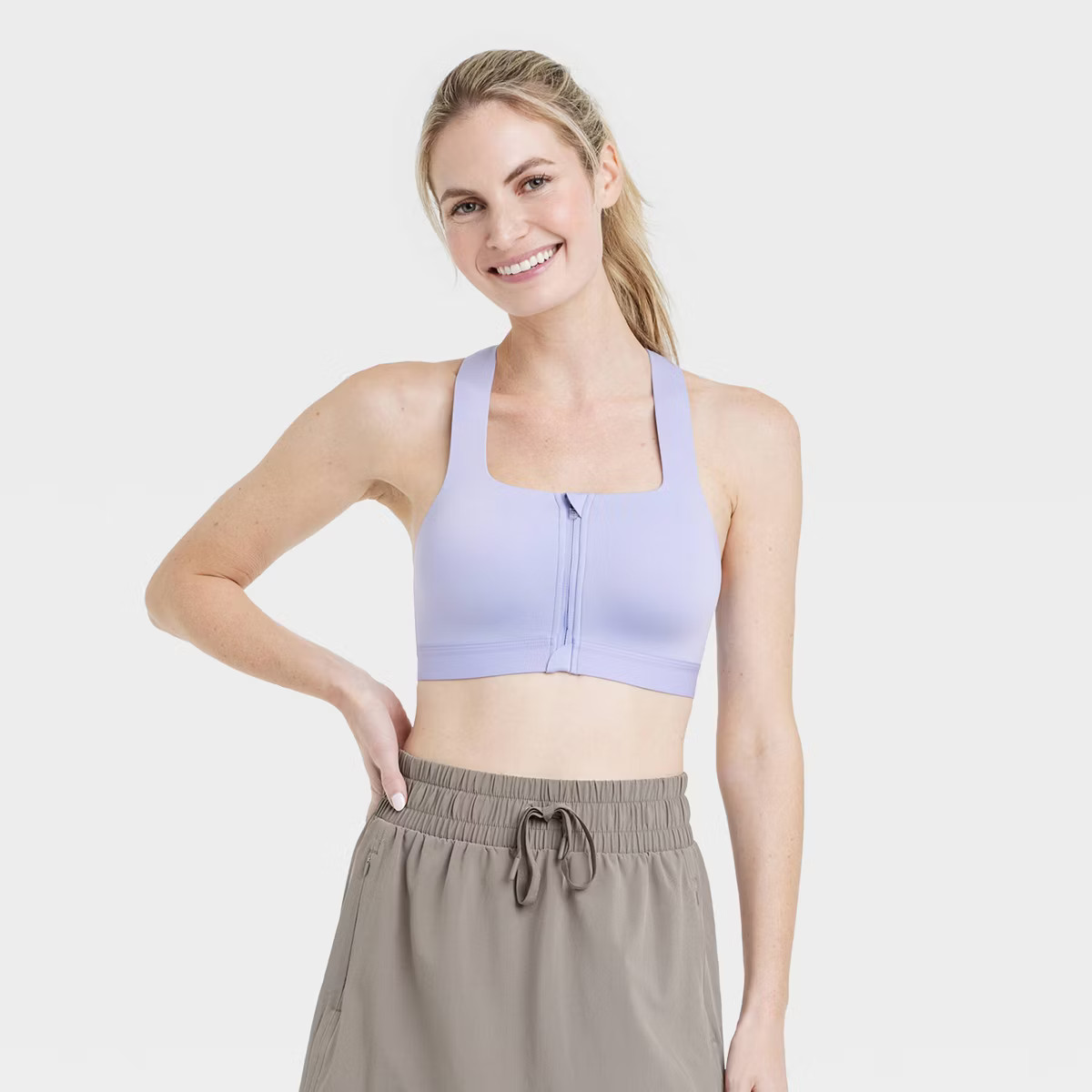 Women's Sculpt High Support Zip Front Sports Bra - All In Motion™ | Target
