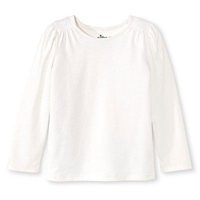 Toddler Girls' Long Sleeve T-Shirt - Almond Cream 3T | Target