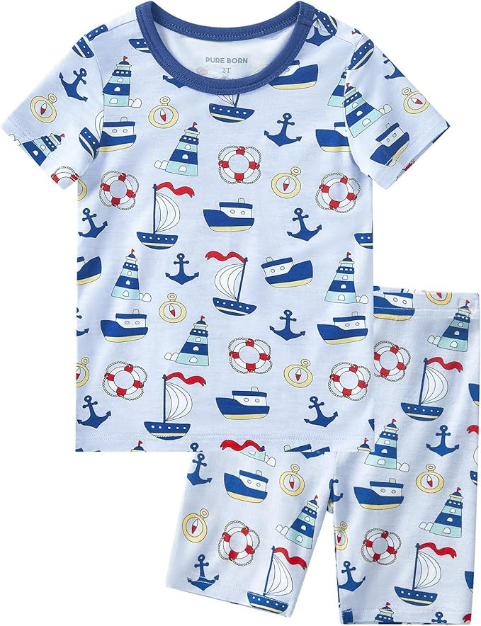 pureborn Baby Bamboo Pajamas Set Pjs - Kids Toddler Girl Snug Fit Viscose Sleepwear 2pcs 18M-7Y | Amazon (US)