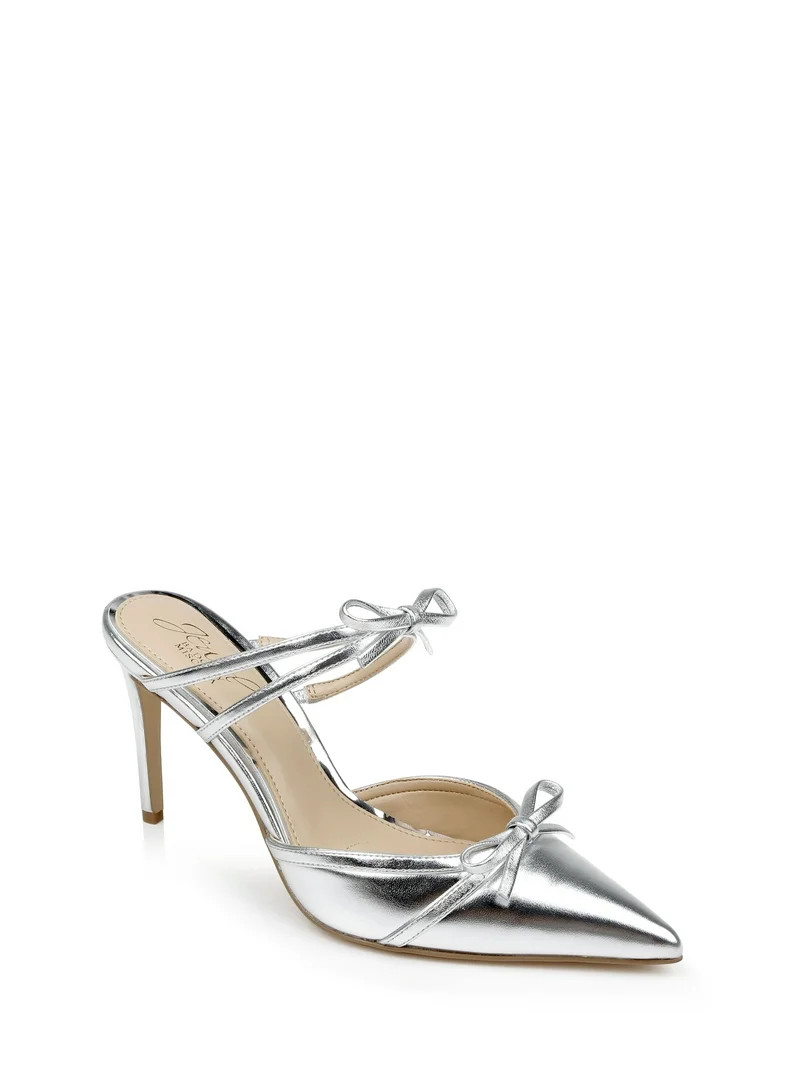 Jewel Badgley Mischka Klarise II Metallic Pointed Toe Double Bow Mules | Walmart (US)