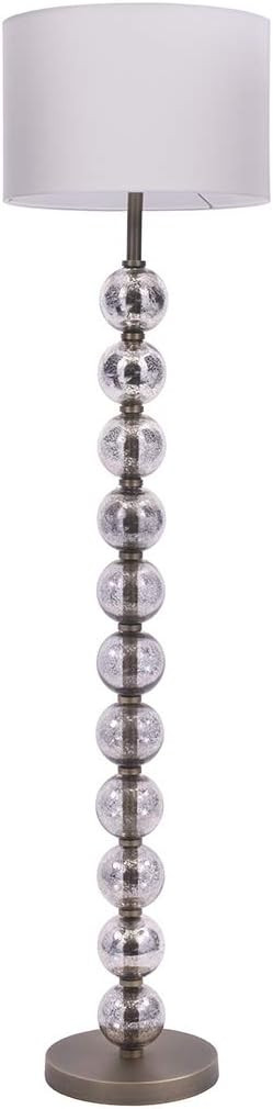 Quality Craft Floor Lamp with Linen Shade and 10" Base, Silver | Amazon (US)