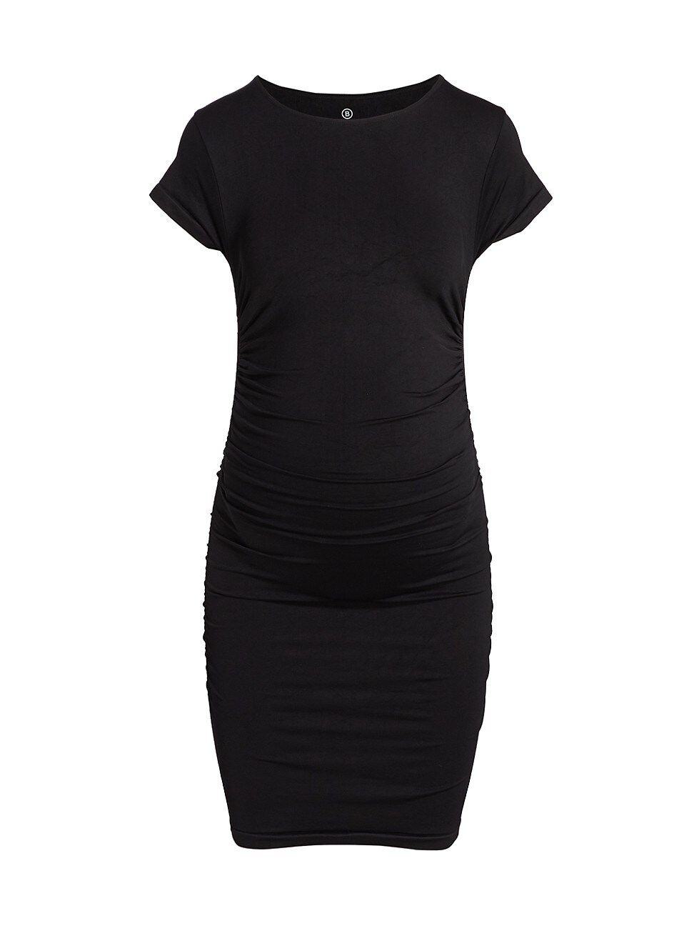 Women's Everyday Maternity Ruched Crewneck Minidress - Black - Size Large | Saks Fifth Avenue