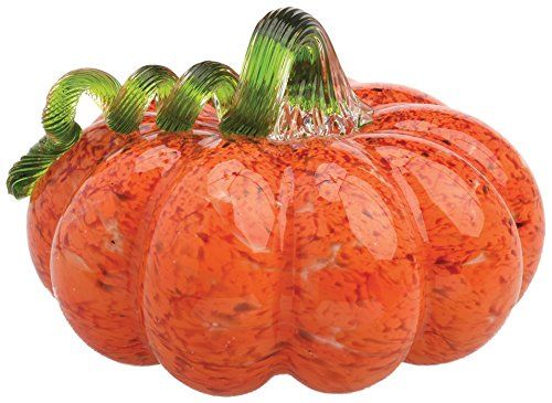 Boston International - Glass Pumpkin - Orange w/ Green Stem - Sm - Walmart.com | Walmart (US)