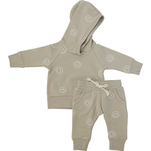 Smiley French Terry Hoodie Set | Mebie Baby