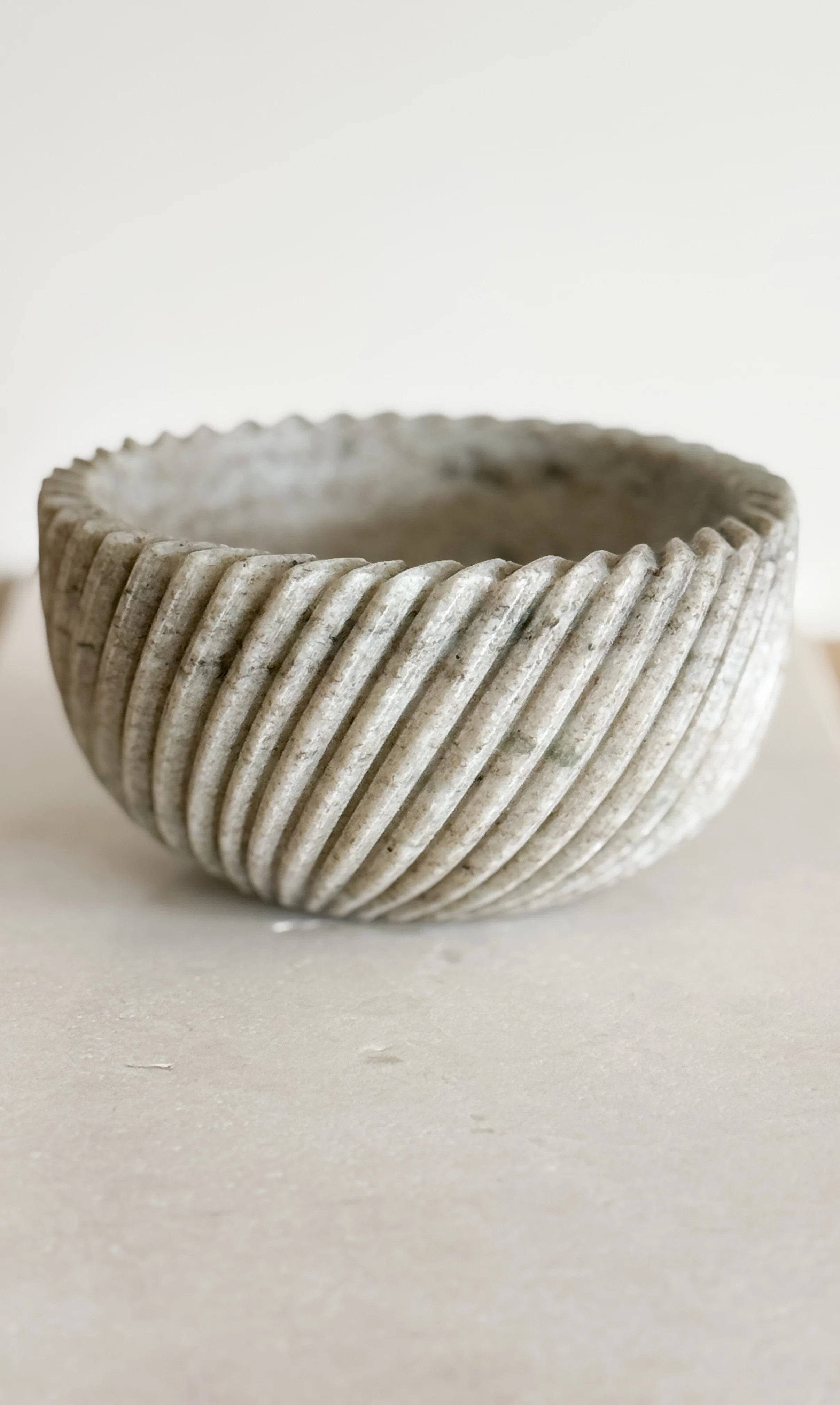 Beige Marble Spiral Bowl | Cottage and Key