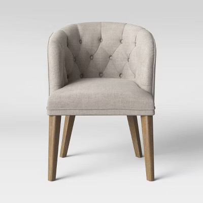 Catonsville Barrel Chair - Natural - Threshold™: Upholstered Accent, Rubberwood Legs, Farmhouse... | Target
