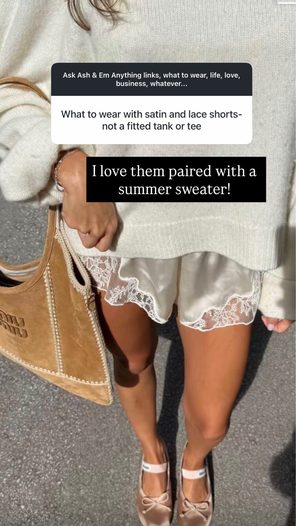 the best summer sweaters to wear with the trending lace and silk shorts