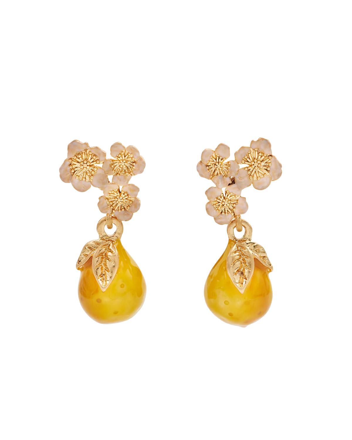 Golden Pear Drop Gold Earrings | Fable England