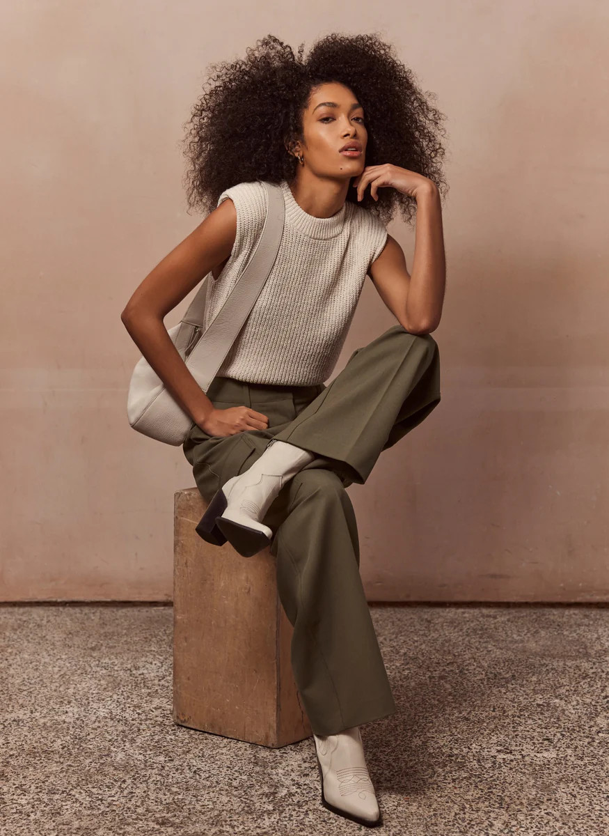 Cream Sleeveless Vest Top | Mint Velvet