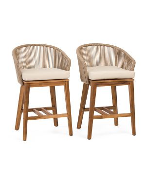 Set Of 2 Rounded Back Rope Counter Stools | Global Home | Marshalls | Marshalls