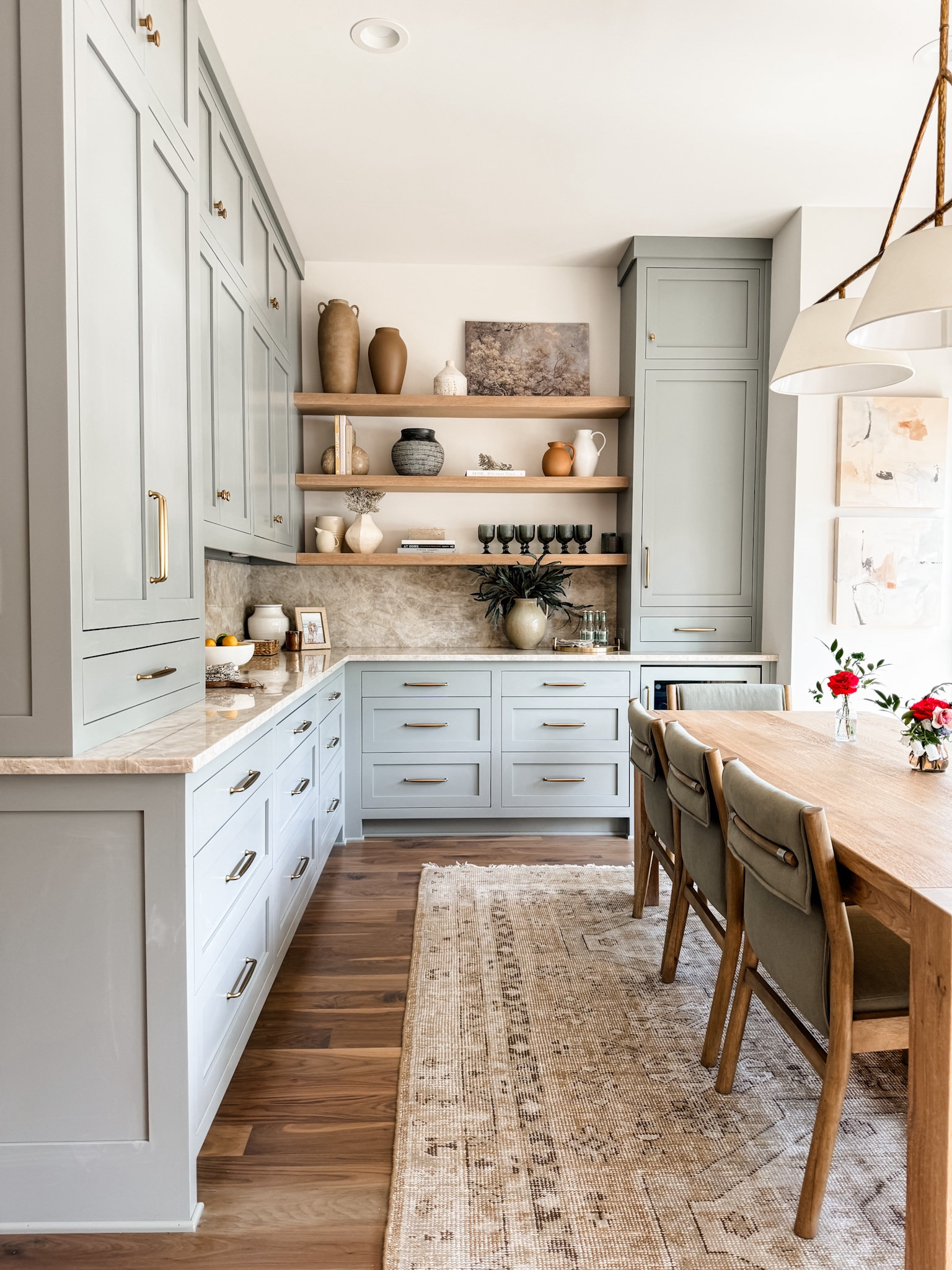We have been loving our breakfast room! 🤍 The paint color on the cabinets is “Earl Grey” by Sherwin Williams! 

Loverly Grey, home finds, home decor 

#LTKHome