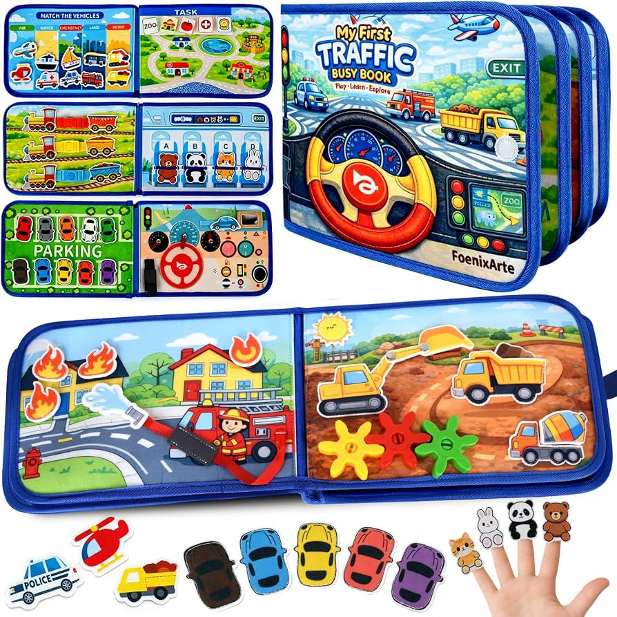 Traffic Busy Book for Toddlers 1-3, Montessori Toys Busy Board, Educational Quiet Activity Book, ... | Amazon (US)