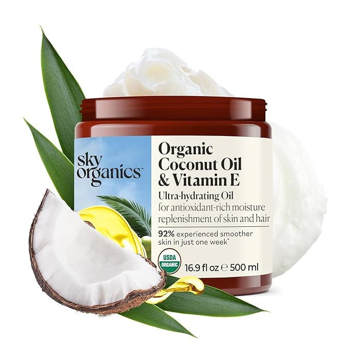 Sky Organics - Organic Coconut Oil & Vitamin E, 16.9 fl oz - Skin & Hair Ultra-Hydrating Oil - Fa... | Amazon (US)