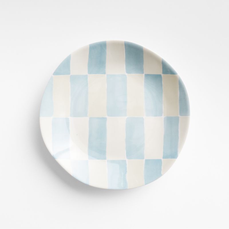 Marin Checkered Blue Melamine Salad Plate + Reviews | Crate & Barrel | Crate & Barrel