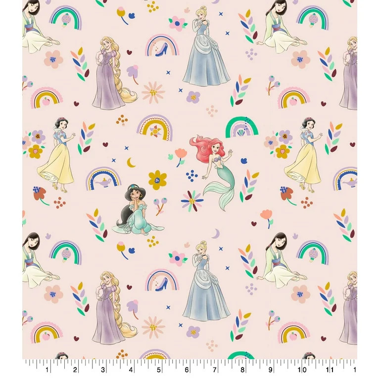 Springs Creative 18" x 21" Cotton Disney Princess Sketch Icon Precut Sewing & Craft Fabric, Pink | Walmart (US)