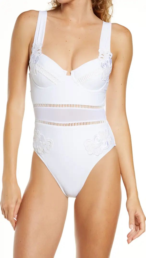 River Island Lace Trim One-Piece Swimsuit | Nordstrom | Nordstrom
