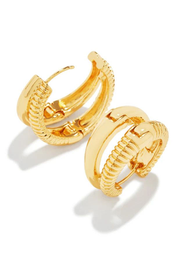 Miss Lola | Delmy Gold Hoop Earring | MISS LOLA