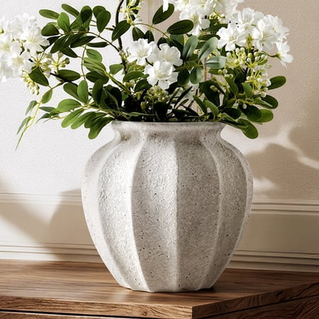 LE TAUCI 9.3” Ceramic Vase, Tabletop Flower Vase for Centerpieces, Large Decorative Vase for Living Room & Dining Table Farmhouse Pottery Vase | Walmart (US)