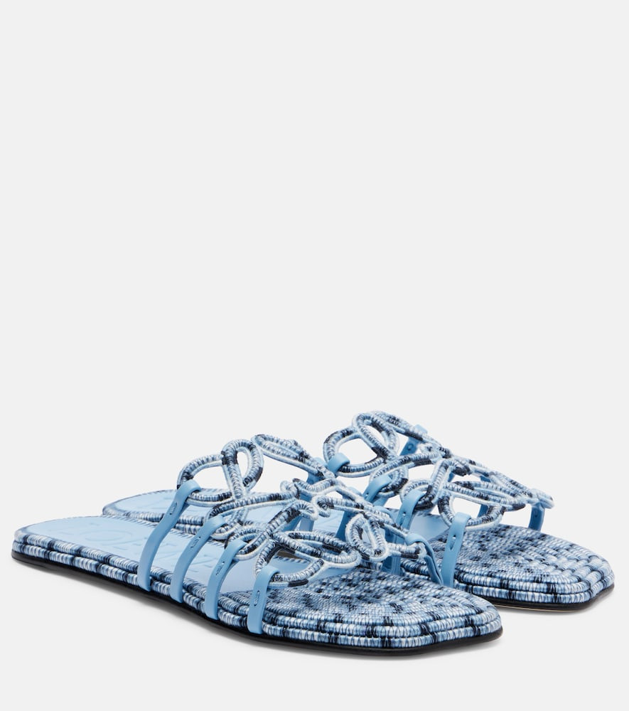 Loewe Paula's Ibiza Petal Anagram canvas slides | Mytheresa (US/CA)