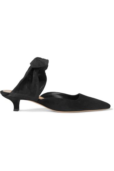 The Row - Coco Suede And Moire Pumps - Black | NET-A-PORTER (US)