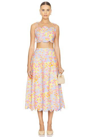 AMUR Dia Tie Scallop Top in Painted Scaevola from Revolve.com | Revolve Clothing (Global)