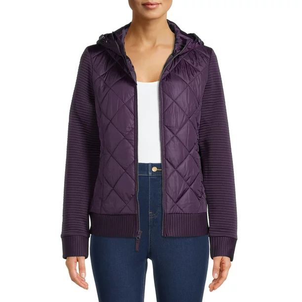 Time and Tru Women's Quilted Ottoman Jacket - Walmart.com | Walmart (US)